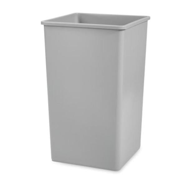 Can Trash Untouchable Resin 50gal No Lid Gray Square 4/Case